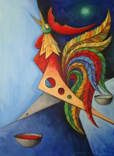 Rooster - oil, canvas
