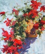 Geranium - oil, canvas