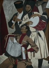 Musicians - tempera, paper