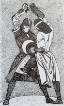 Confrontation - pen, paper
