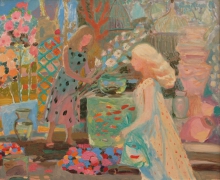Girl With A Fish - oil, canvas