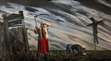 Weeding The Field - oil, canvas