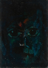 Blue Man - oil on cardboard