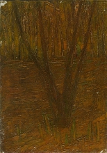 Brown Tree - oil on cardboard