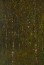 Green Trees - oil on cardboard