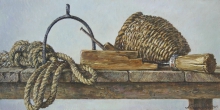 Still Life With A Bench Plane - oil, canvas