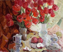 Tulips - oil, canvas