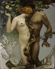Adam And Eve - oil, canvas