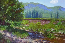Mountain River - oil on panel